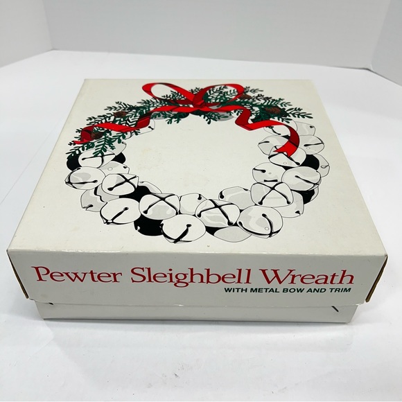 Vintage Department 56 Pewter Sleighbell Wreath 10” 6497-1 - Picture 4 of 5